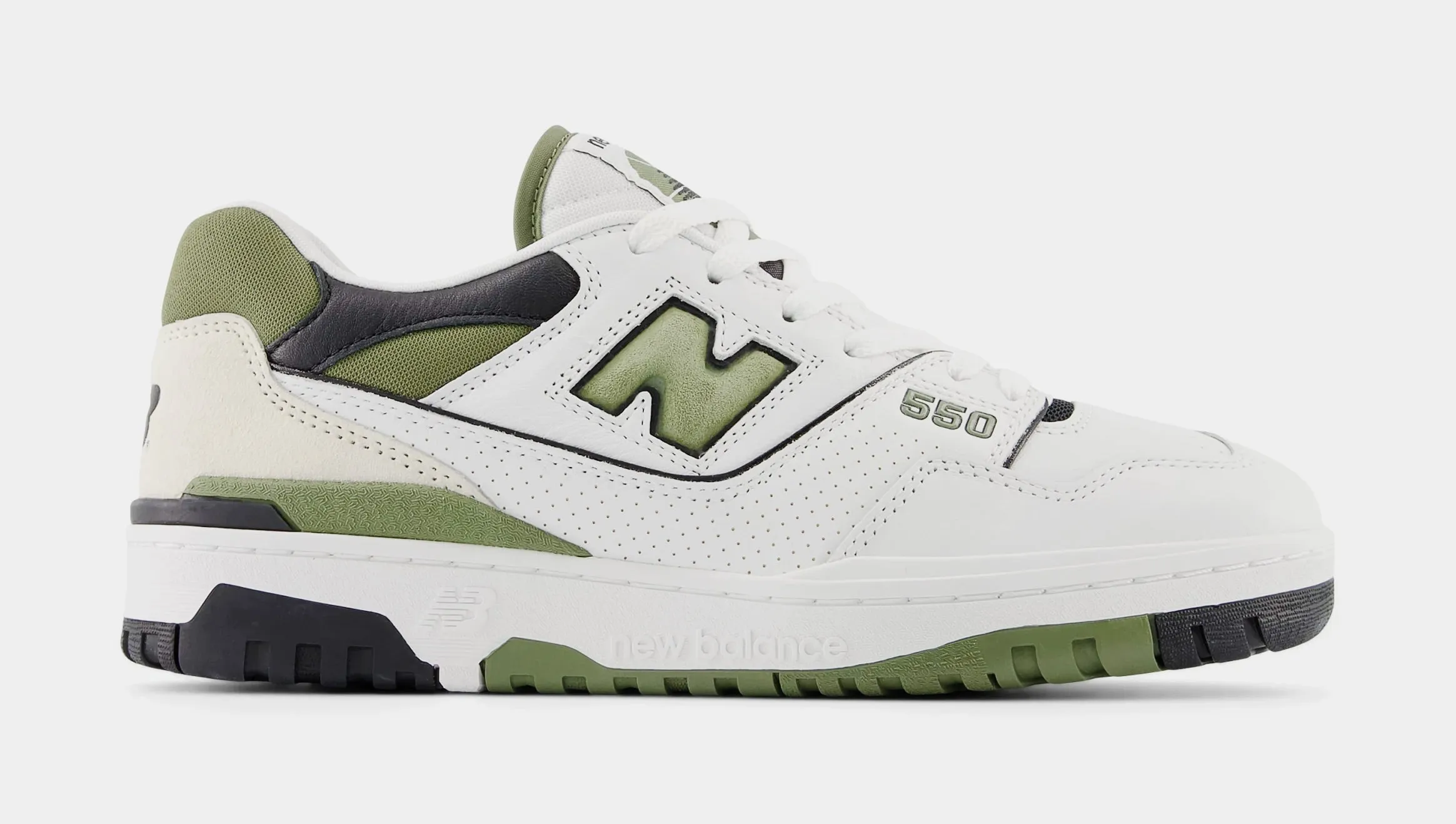 550 Mens Lifestyle Shoes (White/Olive/Black)
