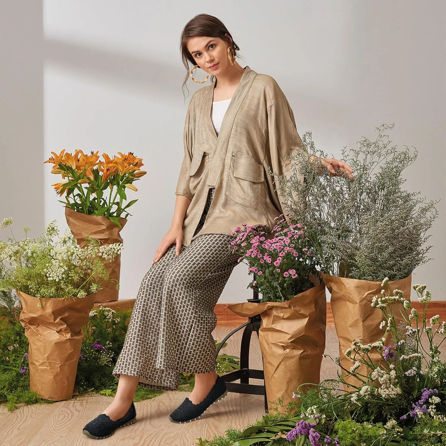 Aomigoct Flats for Women Ballet Shoes: Comfortable Round Toe Dress Womens Flats Casual Slip on Walking Shoes