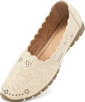 Aomigoct Flats for Women Ballet Shoes: Comfortable Round Toe Dress Womens Flats Casual Slip on Walking Shoes