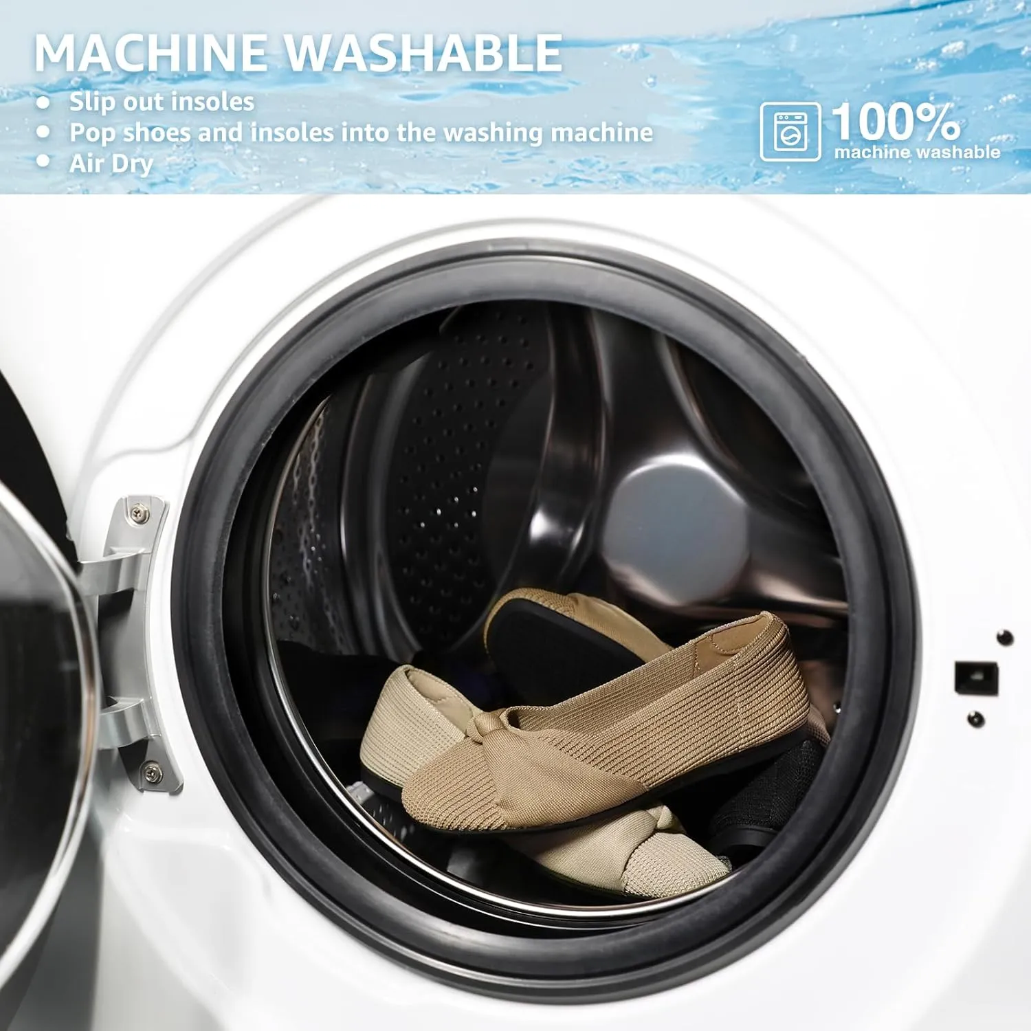 Bacia Women Flats Shoes Comfortable Washable Casual Ballet Flats