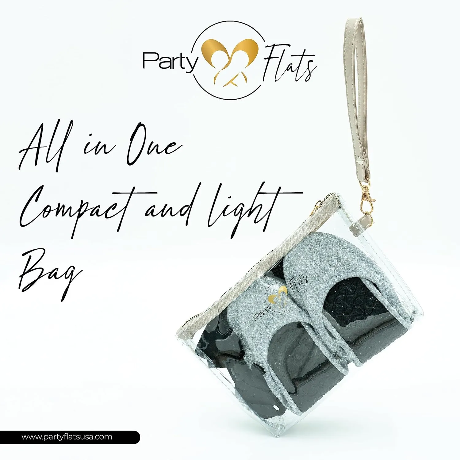 Ballet Slippers for Women | Foldable Ballerina Shoes for Purse with Heels Bag and Hair Bow | Comfortable for Travel Concert, Stylish Evening Dress | Stretchy for Wide Width and Narrow Feet