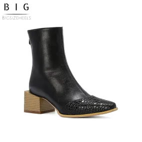 Bigsizeheels Sexy pointy Queen ankle boots - Black