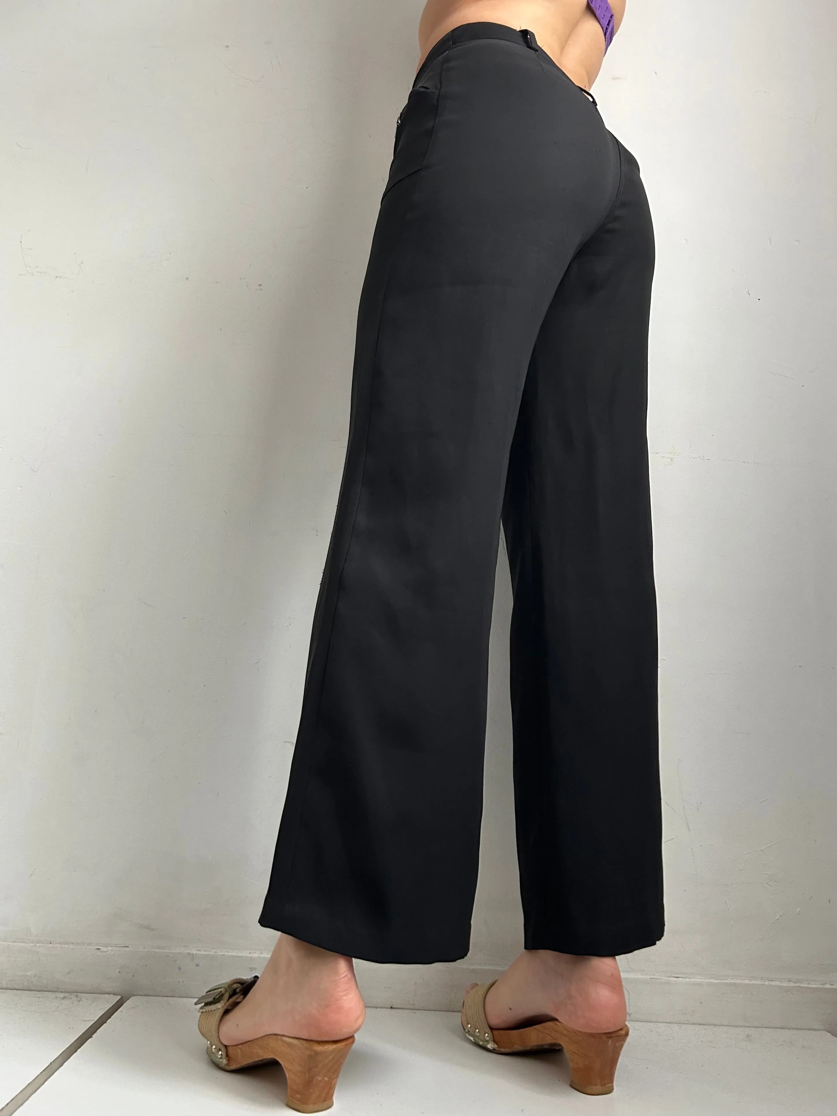 Black low rise office pants (S)