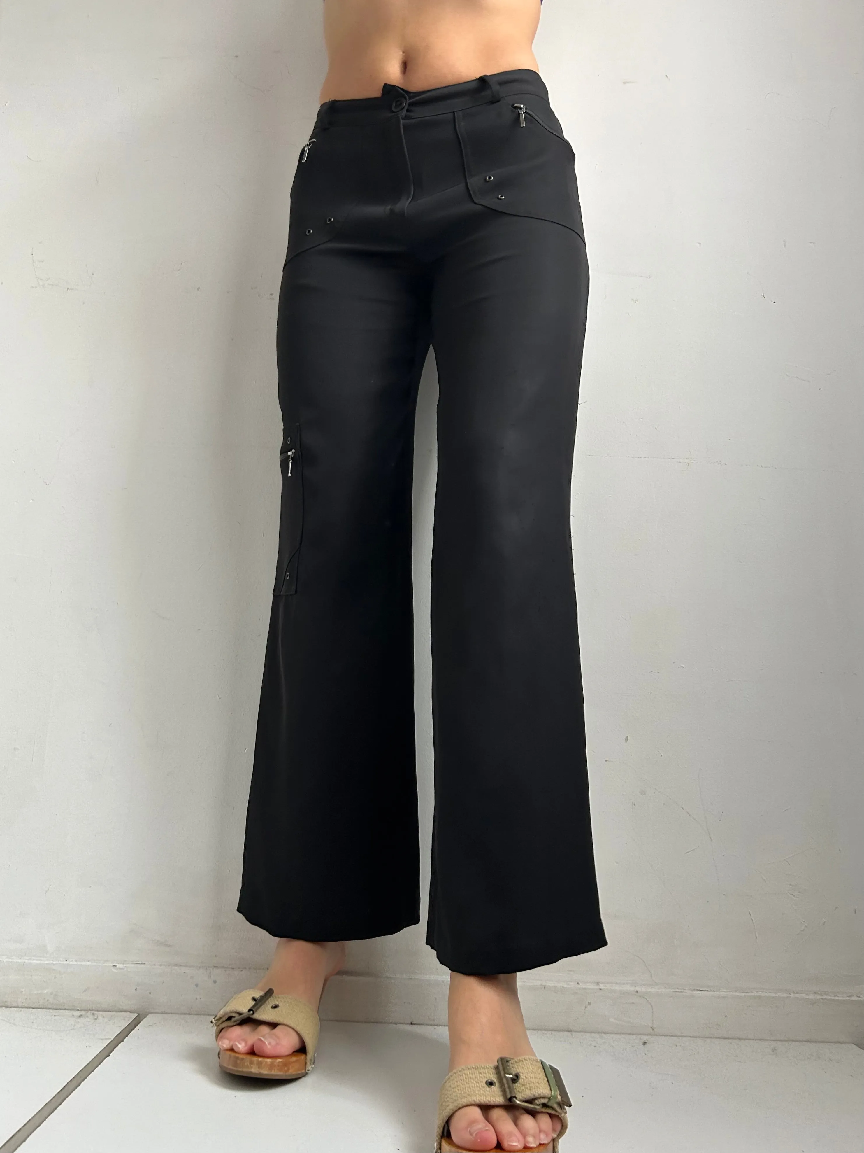 Black low rise office pants (S)