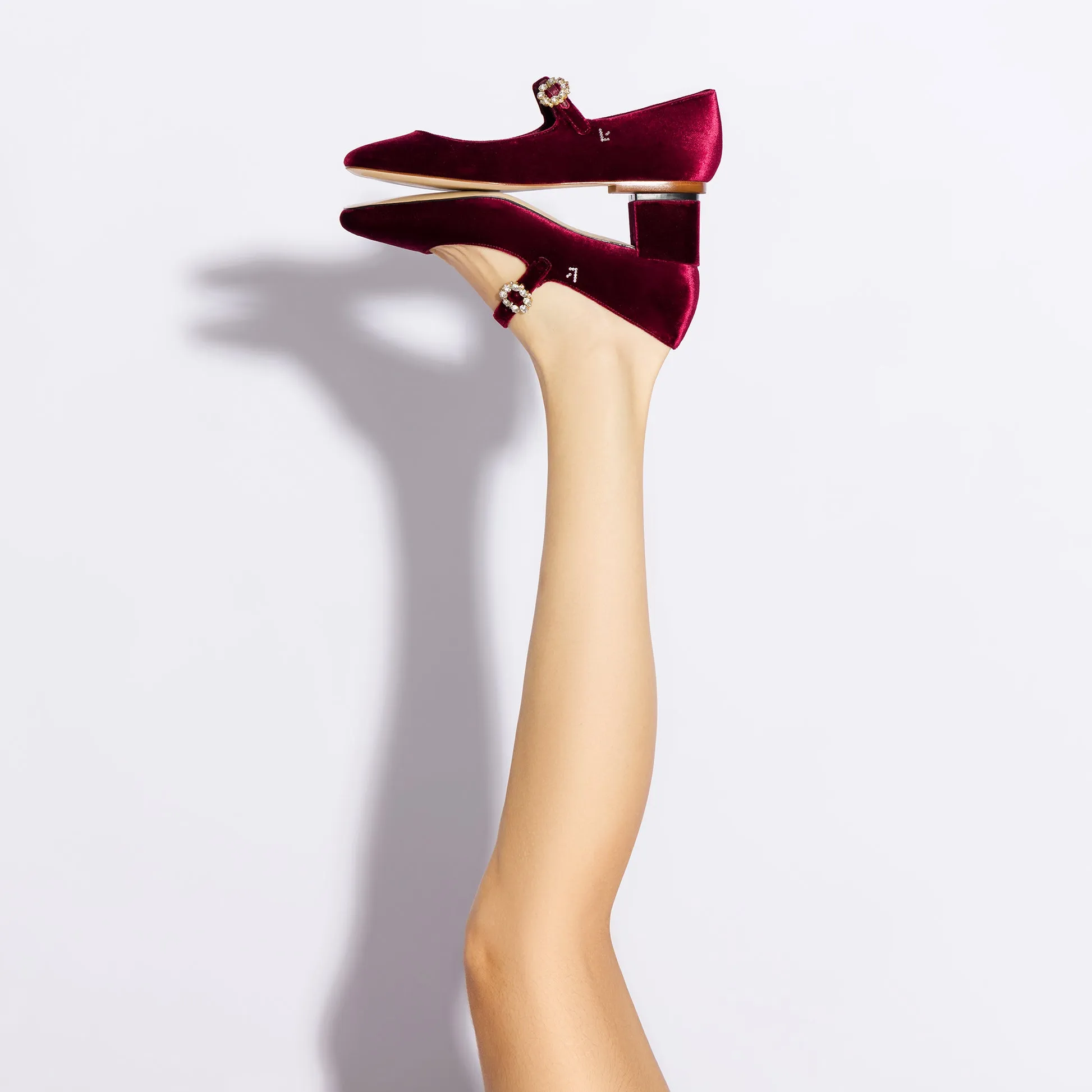 Blair Block Pump In Wine Velvet