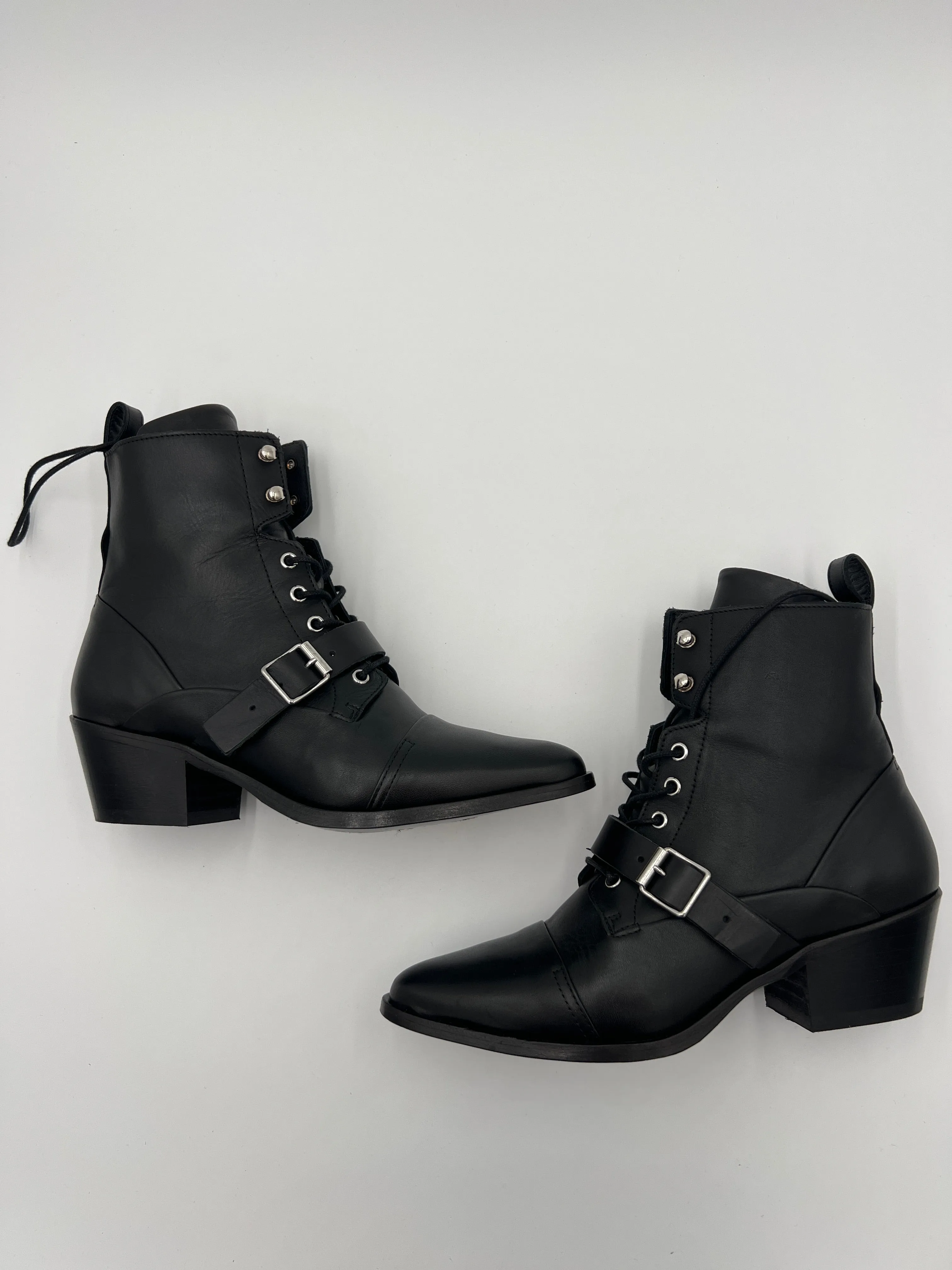 Boots Mid-calf Heels By All Saints In Black, Size: 9
