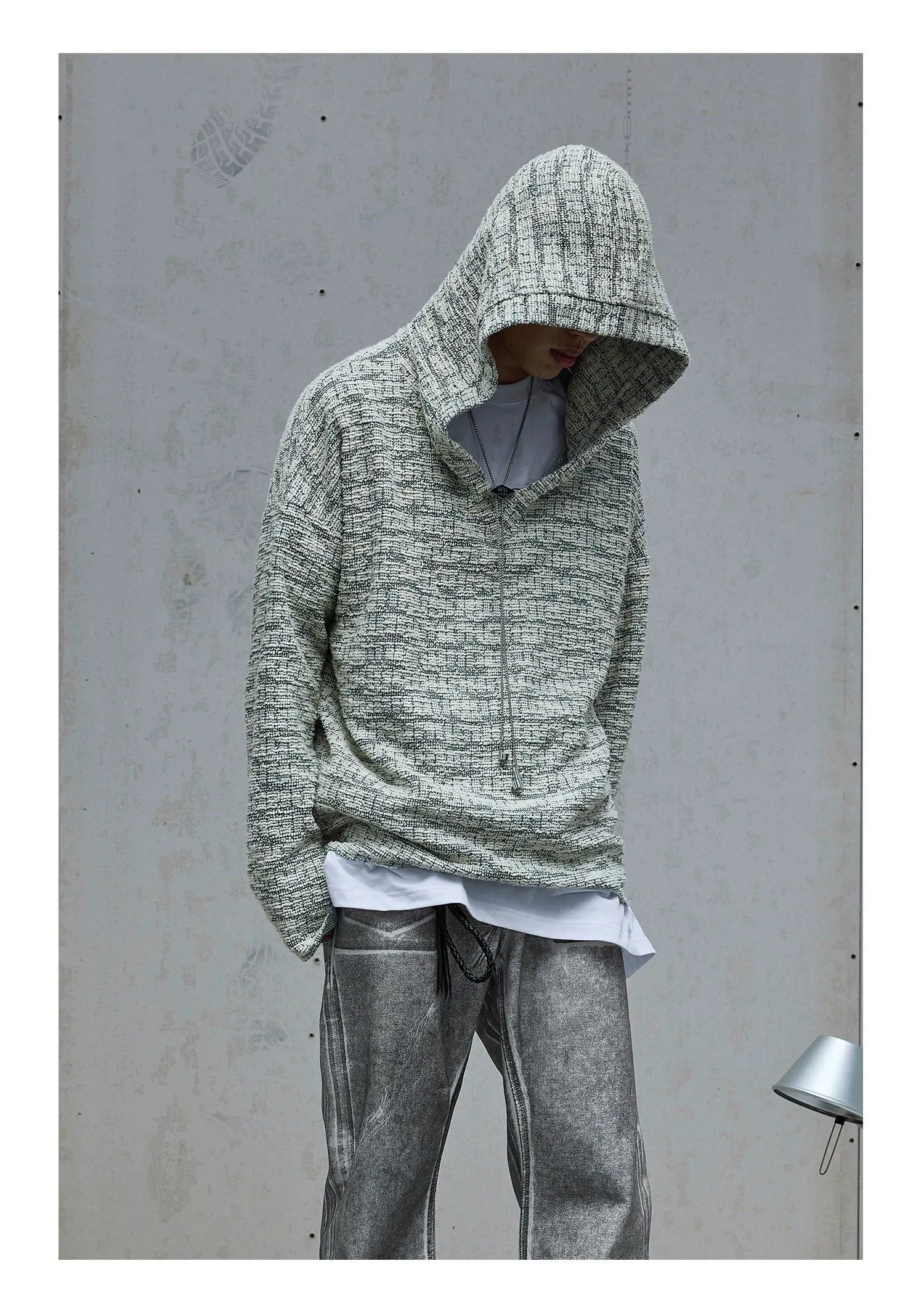 Casual Tweed Hoodie