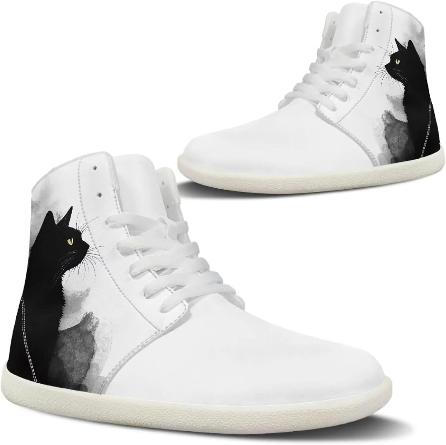 chaqlin High Top Sneaker Laces White for Women Men Fitness Ankle Support Shoes Ankle Boots Walking Tennis Platform Leather Sneaker