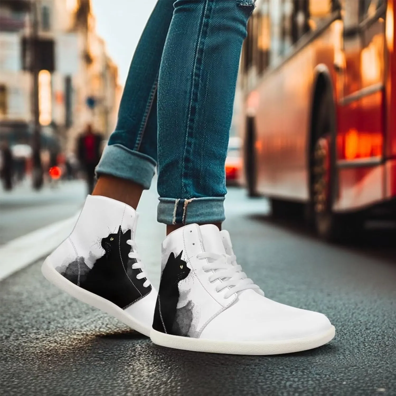 chaqlin High Top Sneaker Laces White for Women Men Fitness Ankle Support Shoes Ankle Boots Walking Tennis Platform Leather Sneaker