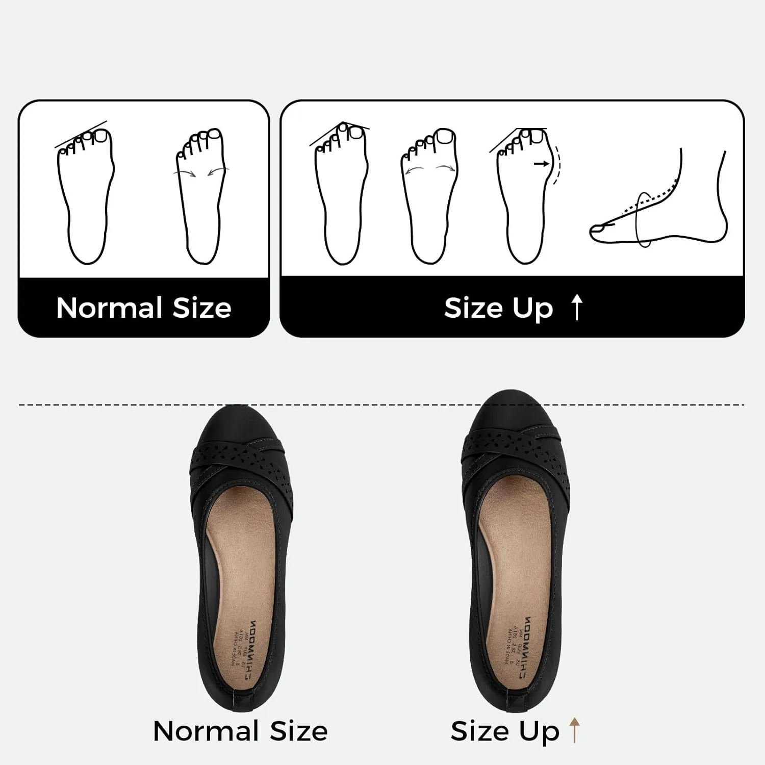 CHIN·MOON Women's Ballet Flats Comfortable Dressy Walking Dress Casual Shoes