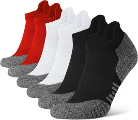 CLOSEMATE Mens Ankle Athletic Running Socks Cushioned Anti-Blister Low Cut for Sports 6 Pairs