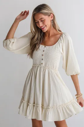 Divine Silhouette Cream Mini Dress