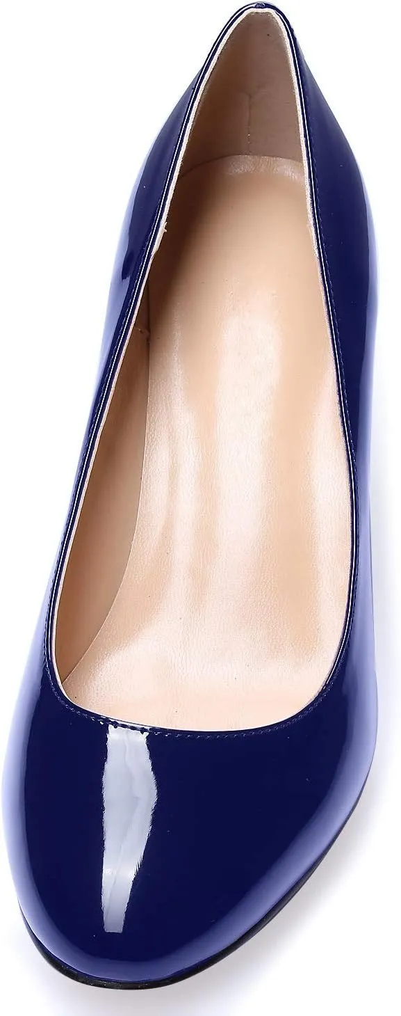 Eldof Women Kitten Heel Pumps - Round Toe 6.5cm Mid-Heel Court Shoes for Wedding, Party, Office