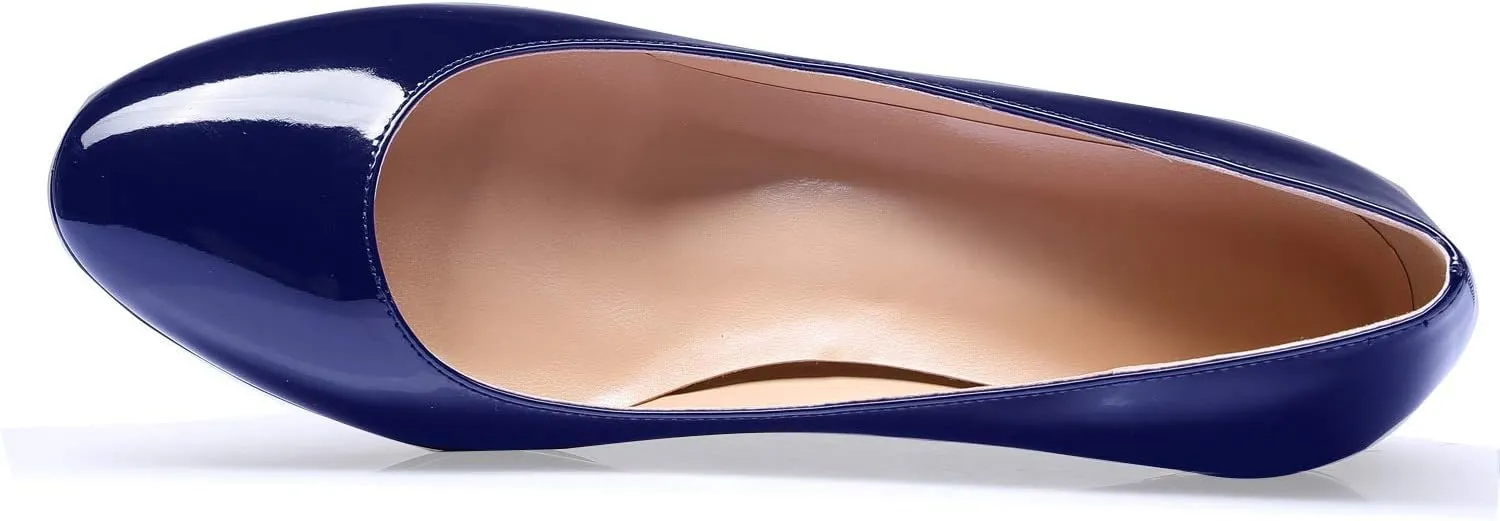 Eldof Women Kitten Heel Pumps - Round Toe 6.5cm Mid-Heel Court Shoes for Wedding, Party, Office