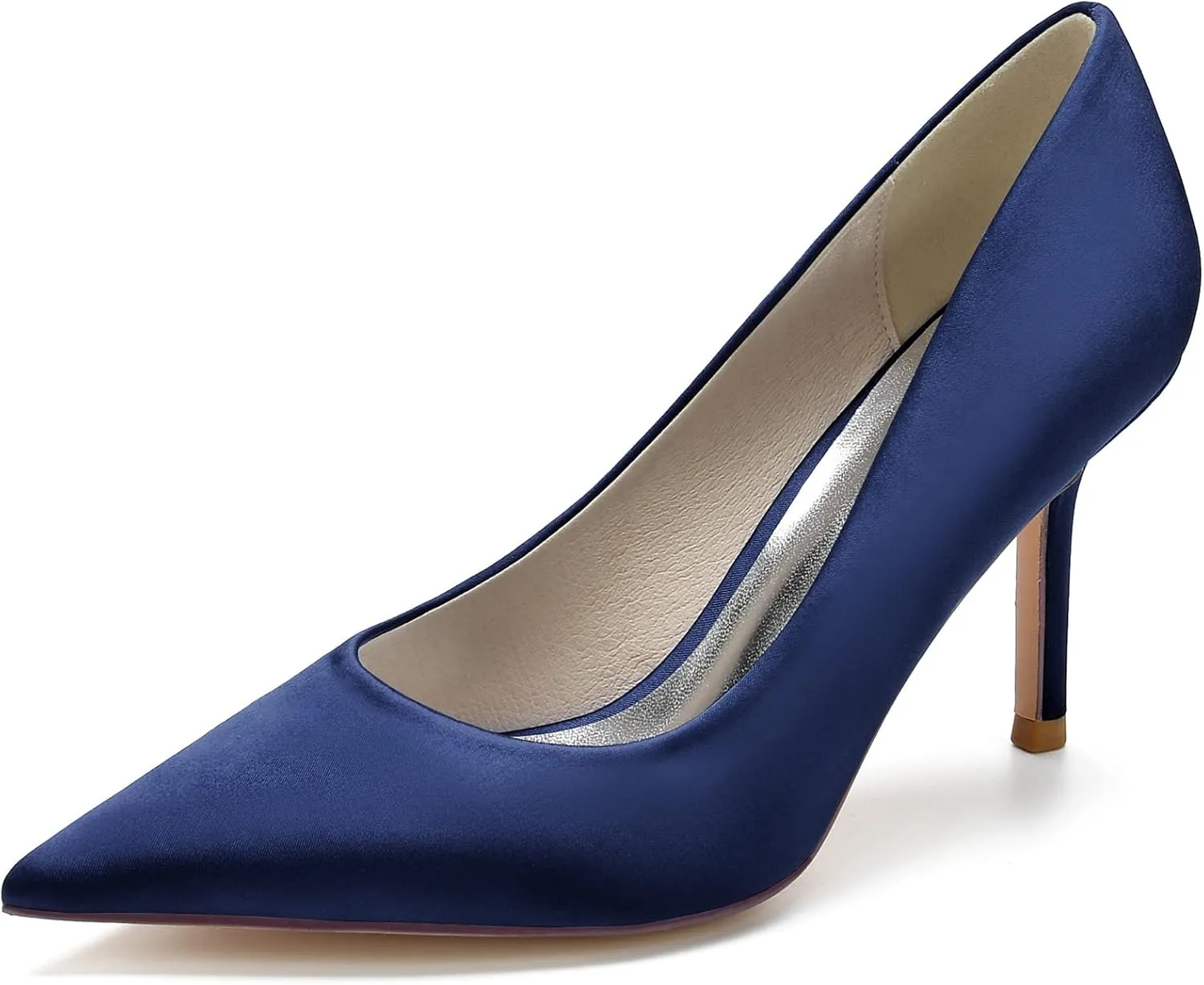 FufoneUS Wedding Bridal Shoes Women's Stiletto High Heel Dress Pumps Pointed Toe Evening Party Shoes,Dark Blue,9