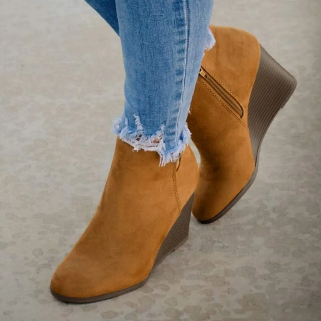 Gibobby Ankle Booties for Women Low Heel,Womens Ankle Boots Pointed Toe Faux Stacked Chunky Heels Tassels Side Zipper Booties