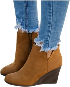 Gibobby Ankle Booties for Women Low Heel,Womens Ankle Boots Pointed Toe Faux Stacked Chunky Heels Tassels Side Zipper Booties