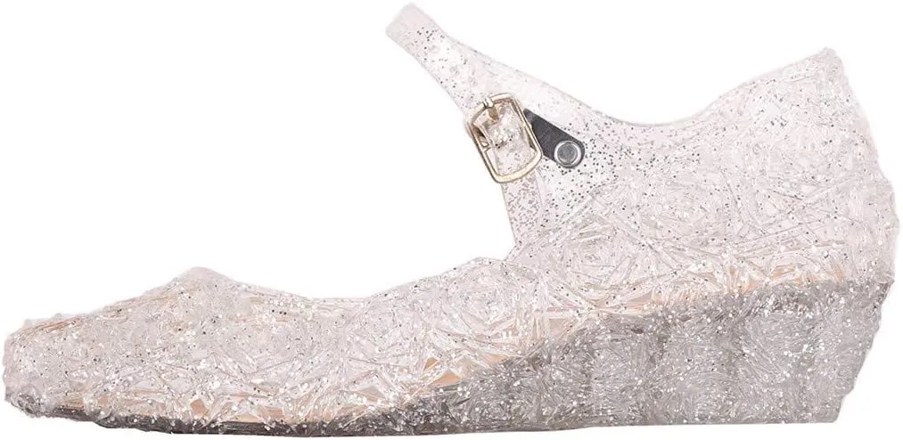 Glitter Toddler Shoes Girls Jelly Sandals Cosplay Dress Up Mary Jane Flats Heels Dance Party Birthday Single Shoes for Kids Toddler Baby Girl Shoes