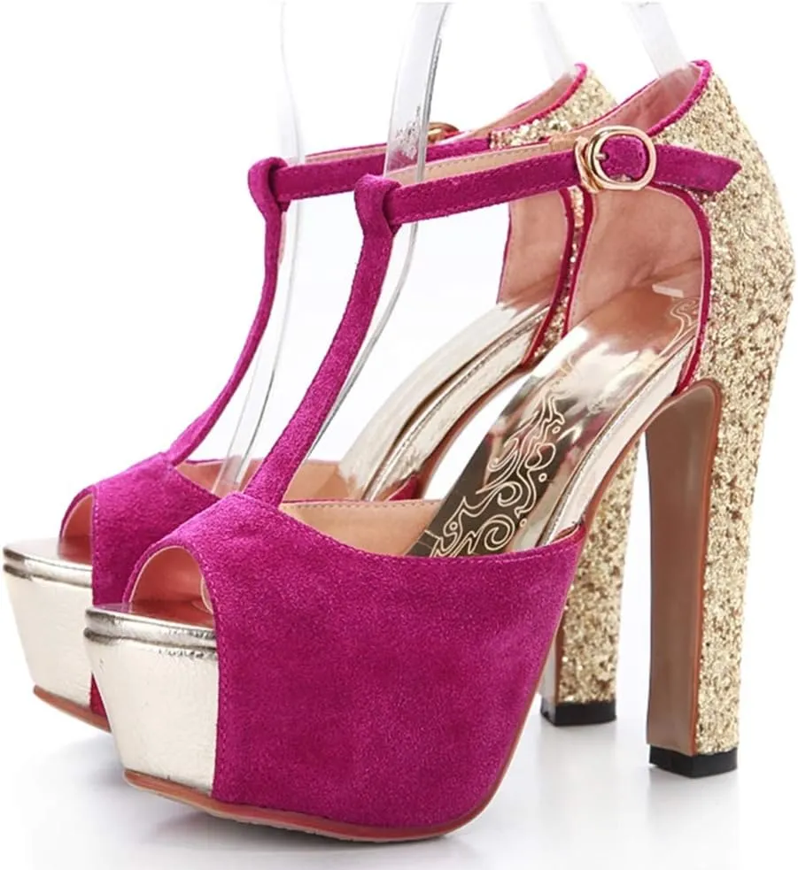 Gracemee Women Fashion Sandals Block High Heels