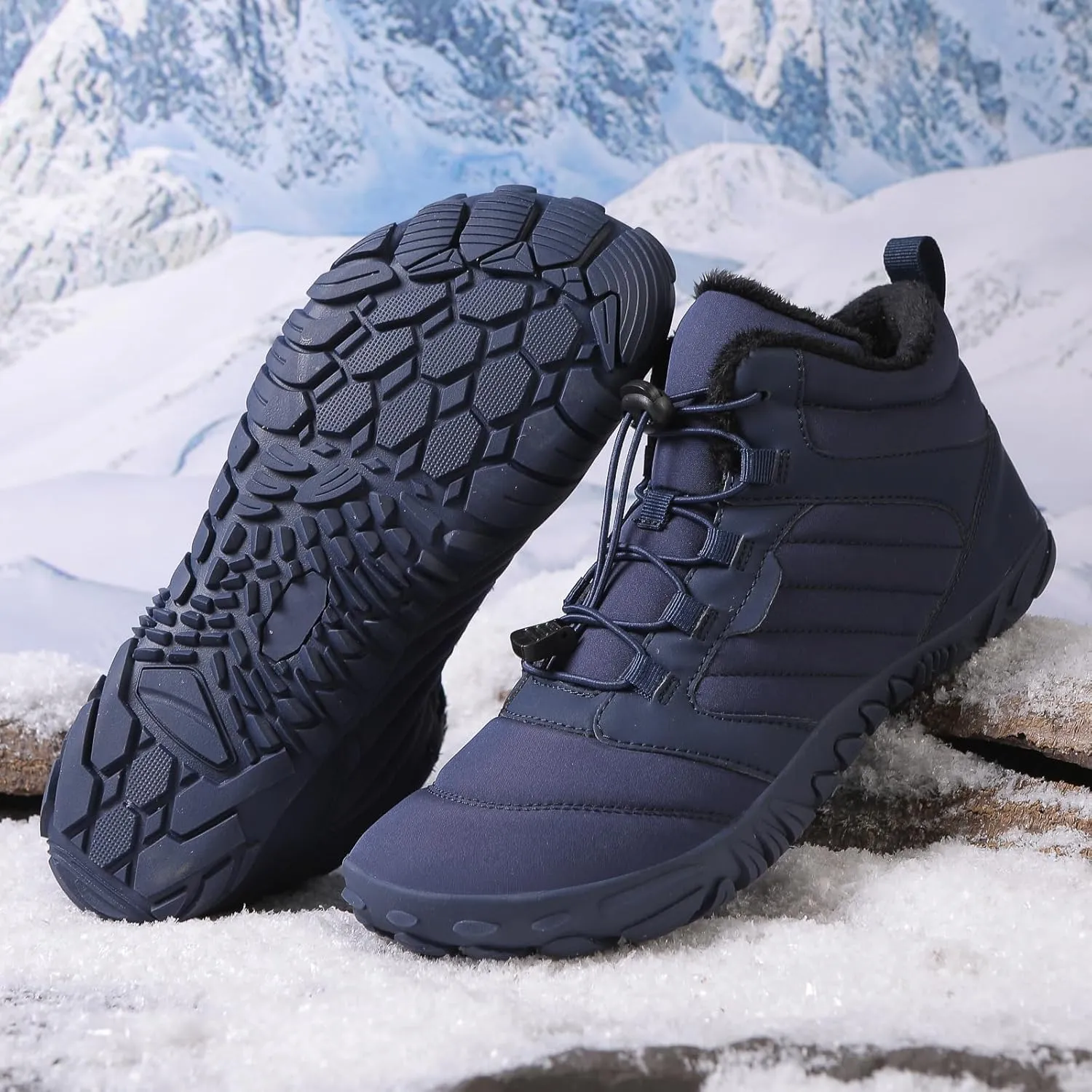 Hike Winter Footwear Barefoot Boots Mens Womens Non-Slip and Comfortable Winter Barefoot Shoes Provide Warmth and Support Zero Drop Sole Hike Shoes for Hiking Walking Outdoor