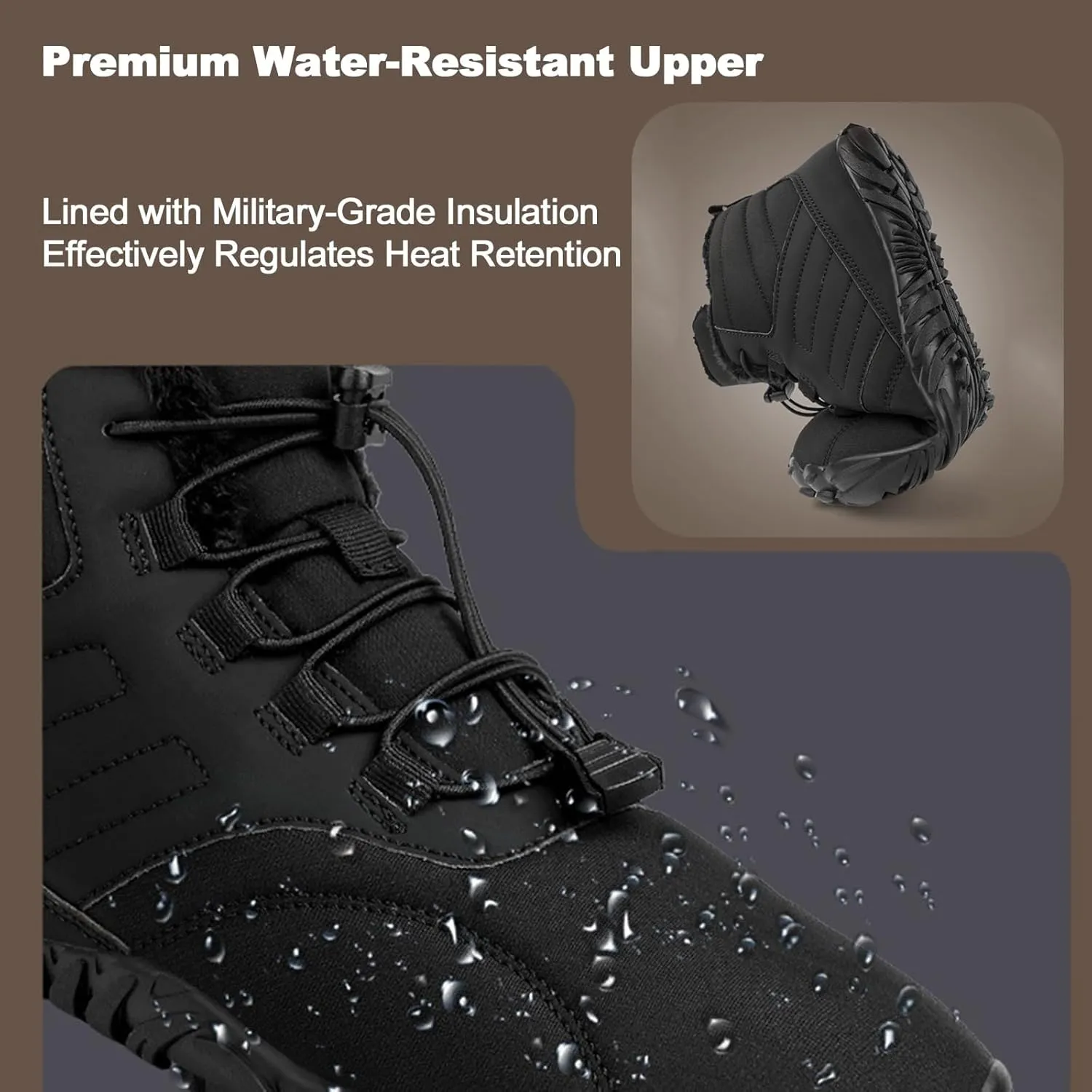 Hike Winter Footwear Barefoot Boots Mens Womens Non-Slip and Comfortable Winter Barefoot Shoes Provide Warmth and Support Zero Drop Sole Hike Shoes for Hiking Walking Outdoor