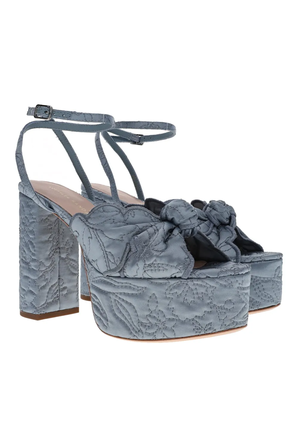 Isabel Quilted Satin Platform Heels
