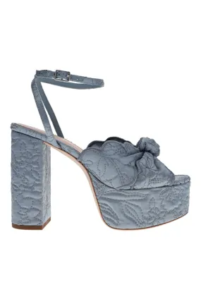 Isabel Quilted Satin Platform Heels