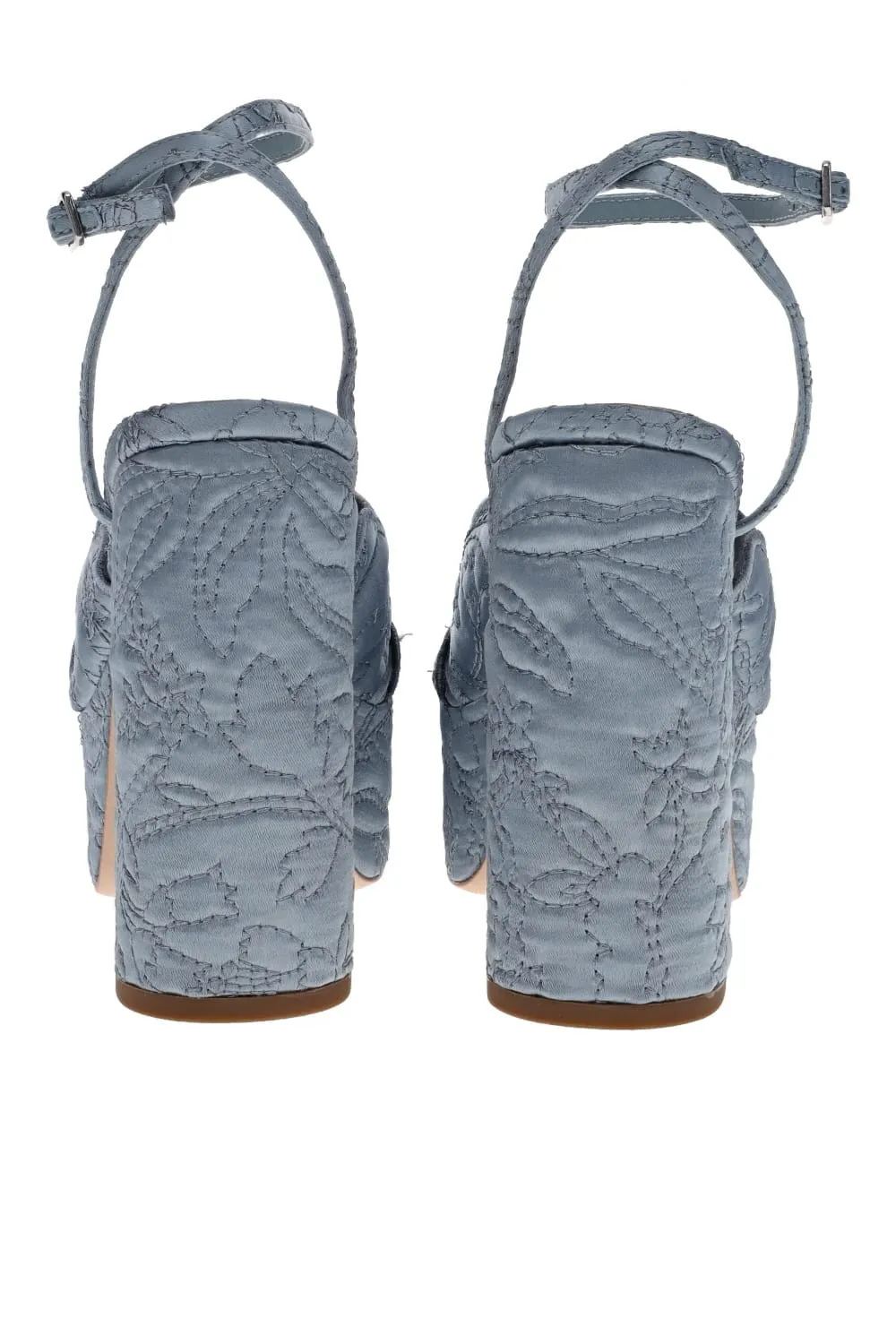 Isabel Quilted Satin Platform Heels