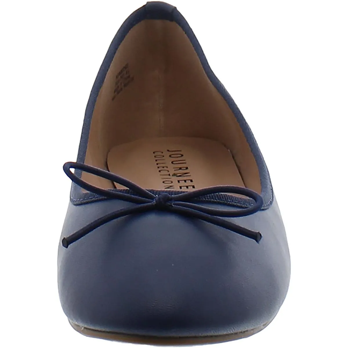 Journee Collection Womens Bow Faux Leather Ballet Flats