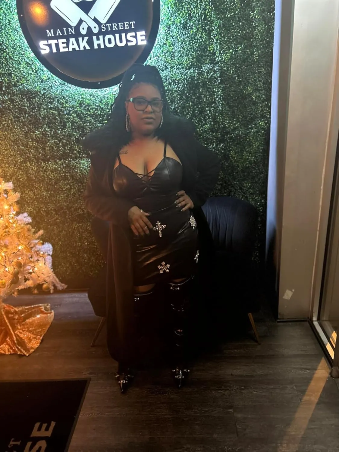 Liliana Women's Over the Knee Boots Pointed Toe Rivets Tassels Stilettos Heel Boots