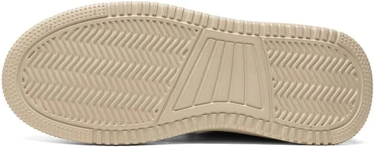 Men's Leather Lace-Up Sneakers Comfort Walking Shoes Cushioned Sole Elevator Shoes for Men Casual Skate