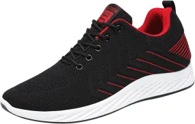 Men's Stylish Lightweight Sneakers Supportive Running Athletic Sneaker Comfortable & Light-Weight Stretch Shoes(Red, 11)