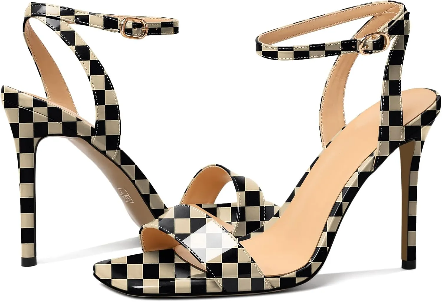 Mettesally Womens High Heel Sandals Open Toe Stilettos Slingback Crisscross Ankle Strap Heeled Sandals Prom Wedding Shoes