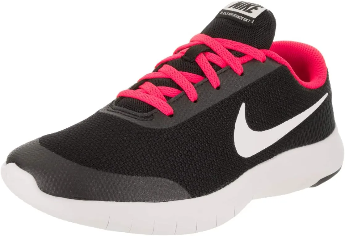 Nike Kids Flex Experience Rn 7 (GS) Black/White/Racer Pink Running Shoe 6.5 Kids US