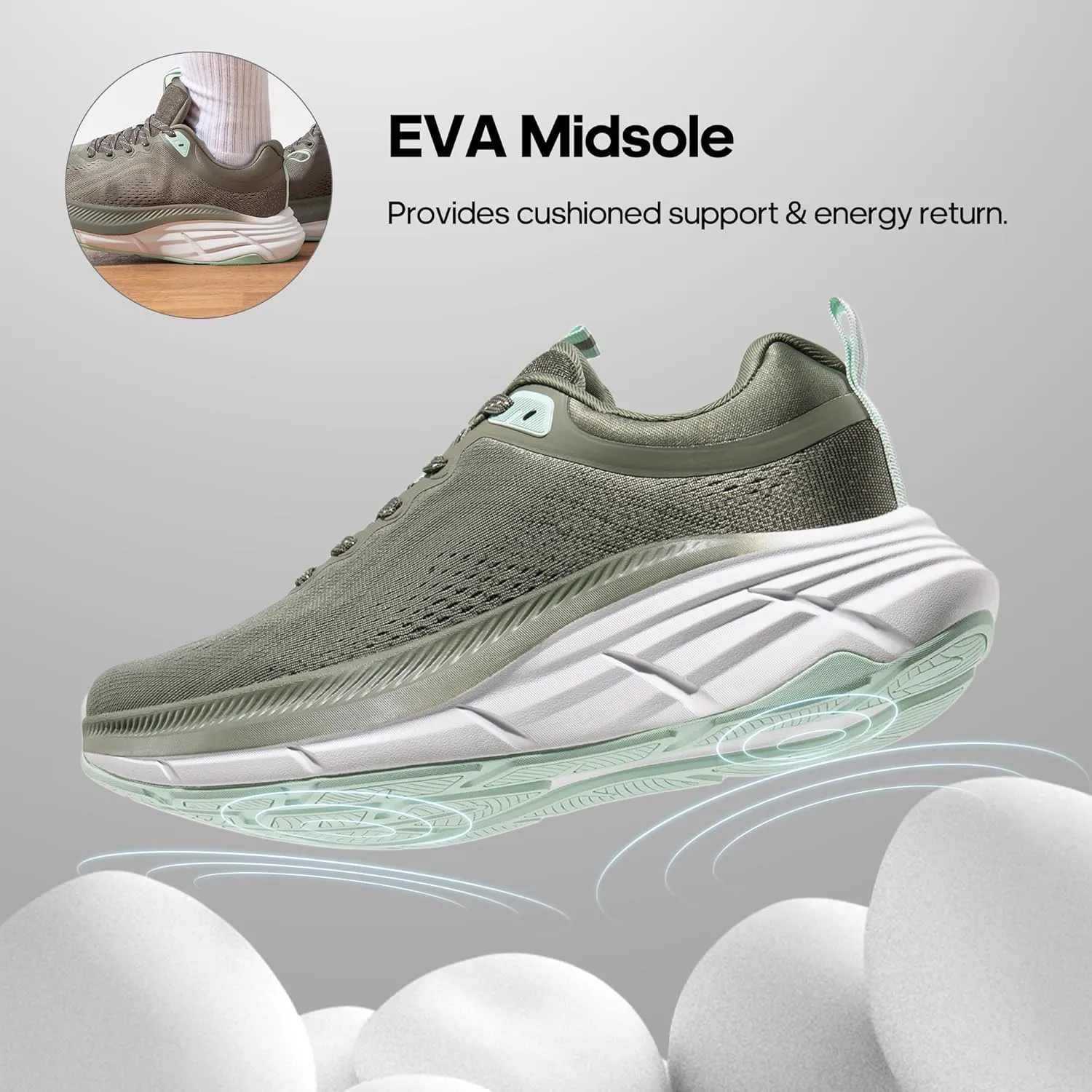 NORTIV 8 Men's Walking Shoes Running Tennis Cushioning ActiveBreeze Non Slip Athletic Gym Workout Comfortable Fashion Sneakers