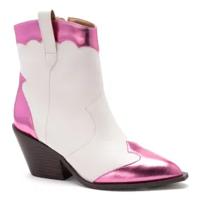 One Chance Short Boot | Pink & White