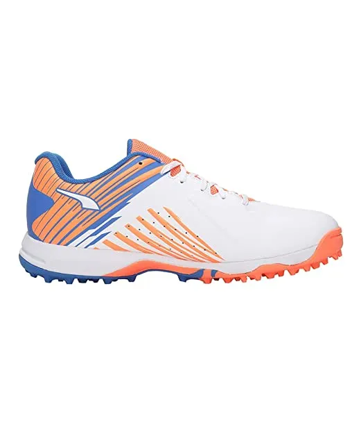Puma Mens 22 Fh Rubber Vk Cricket Shoe (White-Bluemazing-Neon Citrus)