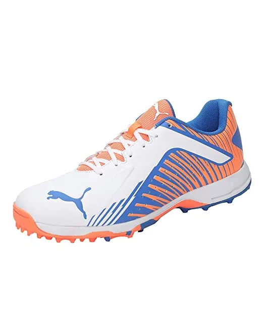 Puma Mens 22 Fh Rubber Vk Cricket Shoe (White-Bluemazing-Neon Citrus)