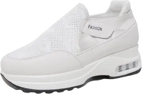 Running Shoes for Women Trendy Hollow Out Sneakers Slip on Canvas Shoe Fashion Casual Summer Comfy Walking Platform Loafers Footwear