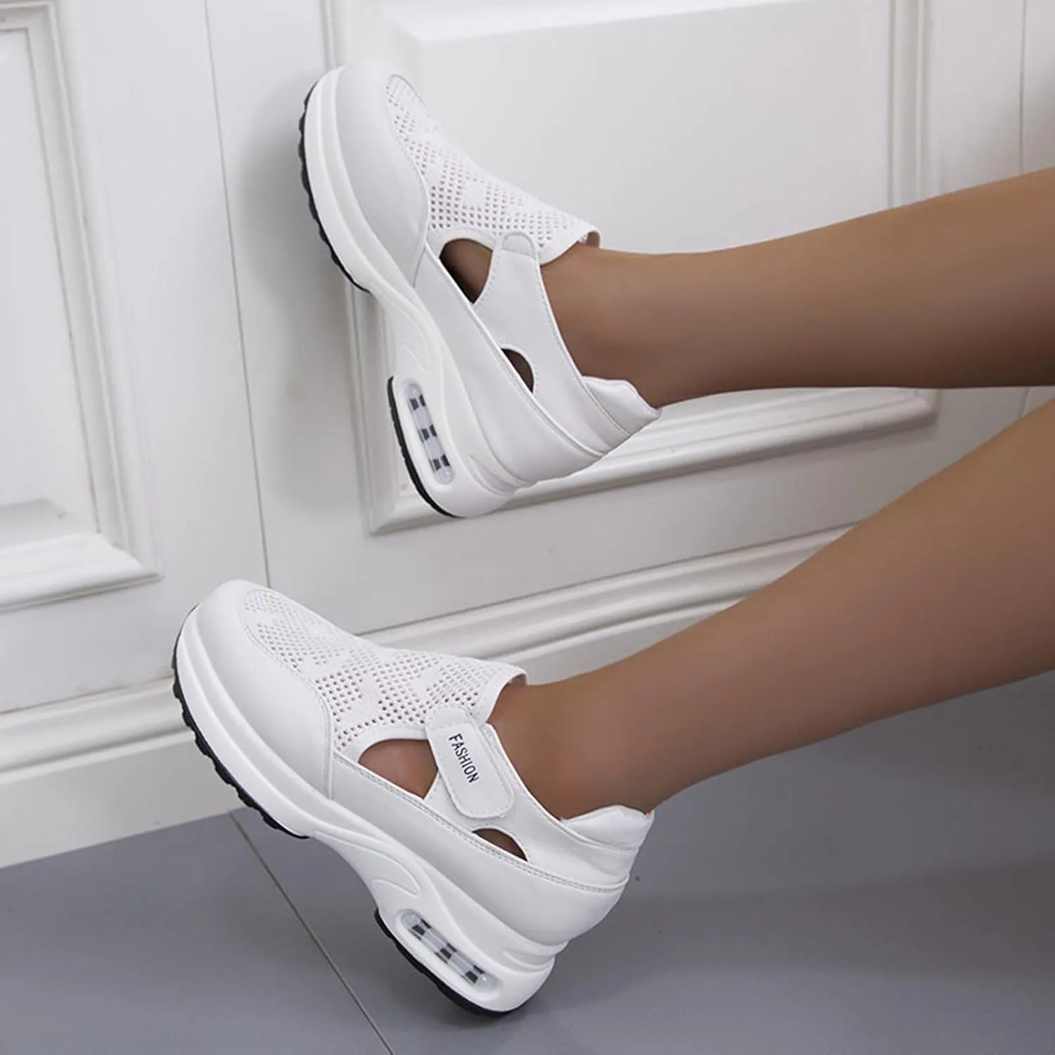 Running Shoes for Women Trendy Hollow Out Sneakers Slip on Canvas Shoe Fashion Casual Summer Comfy Walking Platform Loafers Footwear