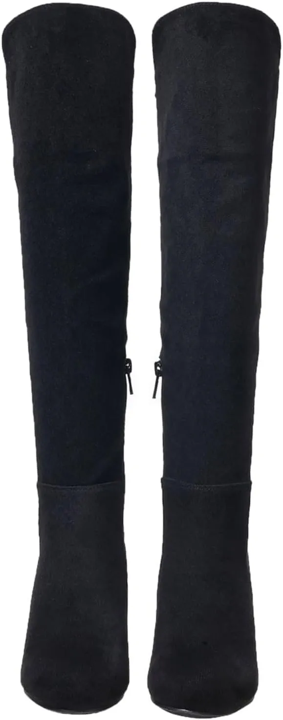 SACFOF Womens Over the Knee High Boots Suede Wedge Heel Long Stretch Boots Sexy Fashion Thigh High Tall Boots US6-11