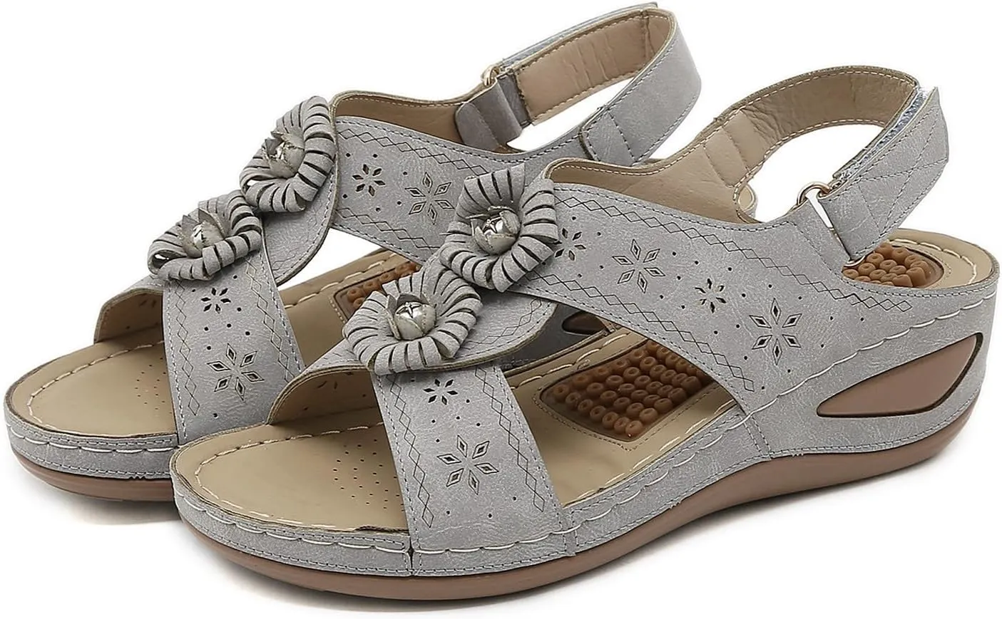 SBGMoSJ Orthopedic Low Heels for Women Dressy White Summer Sandals Women Women Summer Shoes 10 Hiking Sandals Women Low Heels for Women Heels for Wide Feet Women