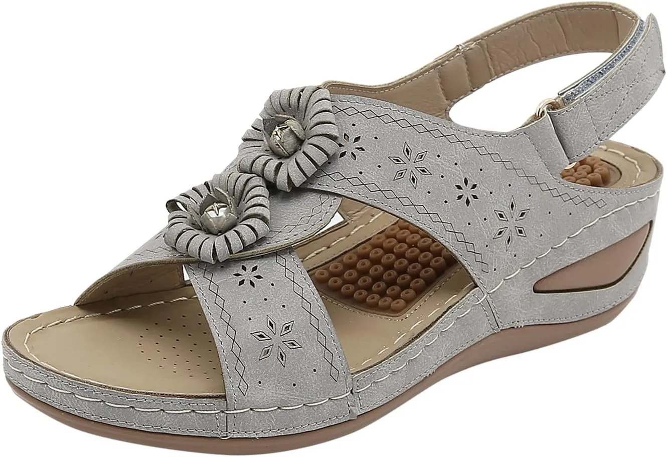 SBGMoSJ Orthopedic Low Heels for Women Dressy White Summer Sandals Women Women Summer Shoes 10 Hiking Sandals Women Low Heels for Women Heels for Wide Feet Women