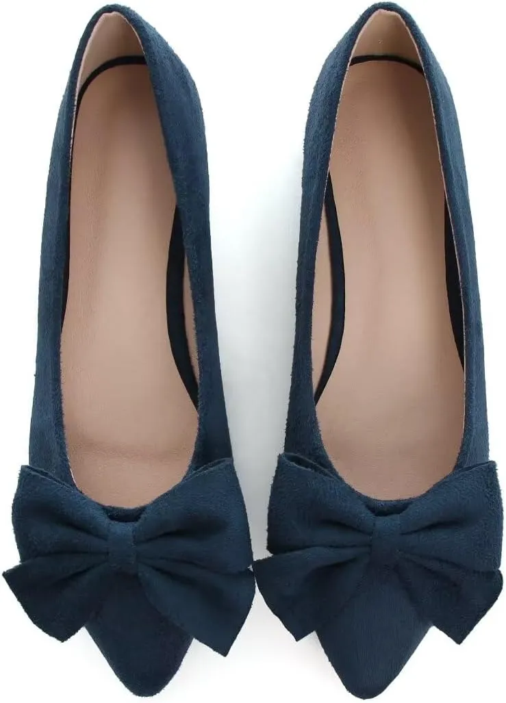 Stunner Womens Flats Fashion Pointed Toe Bowknot Ballet Flats Cute Slip On Dress Flats Comfortable Party Wedding Flats