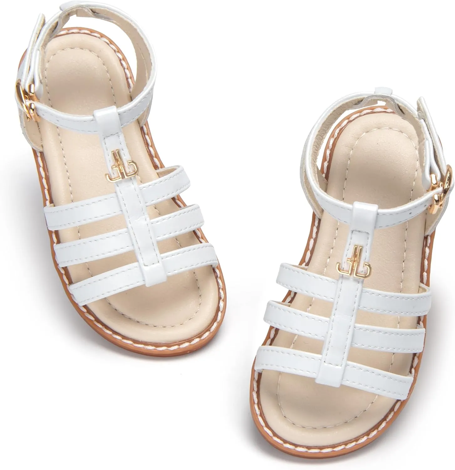 THEE BRON Toddler Girls Gladiator Sandals - Cushioned Comfy Shoes for Princess Summer Play