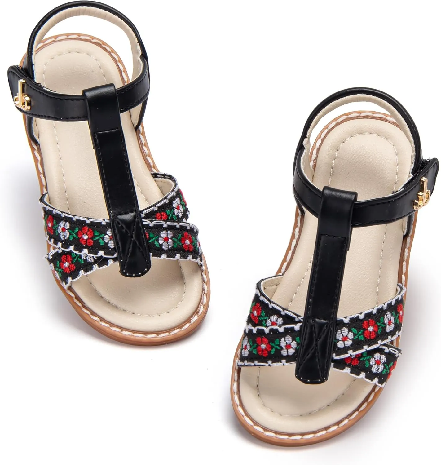 THEE BRON Toddler Girls Gladiator Sandals - Cushioned Comfy Shoes for Princess Summer Play