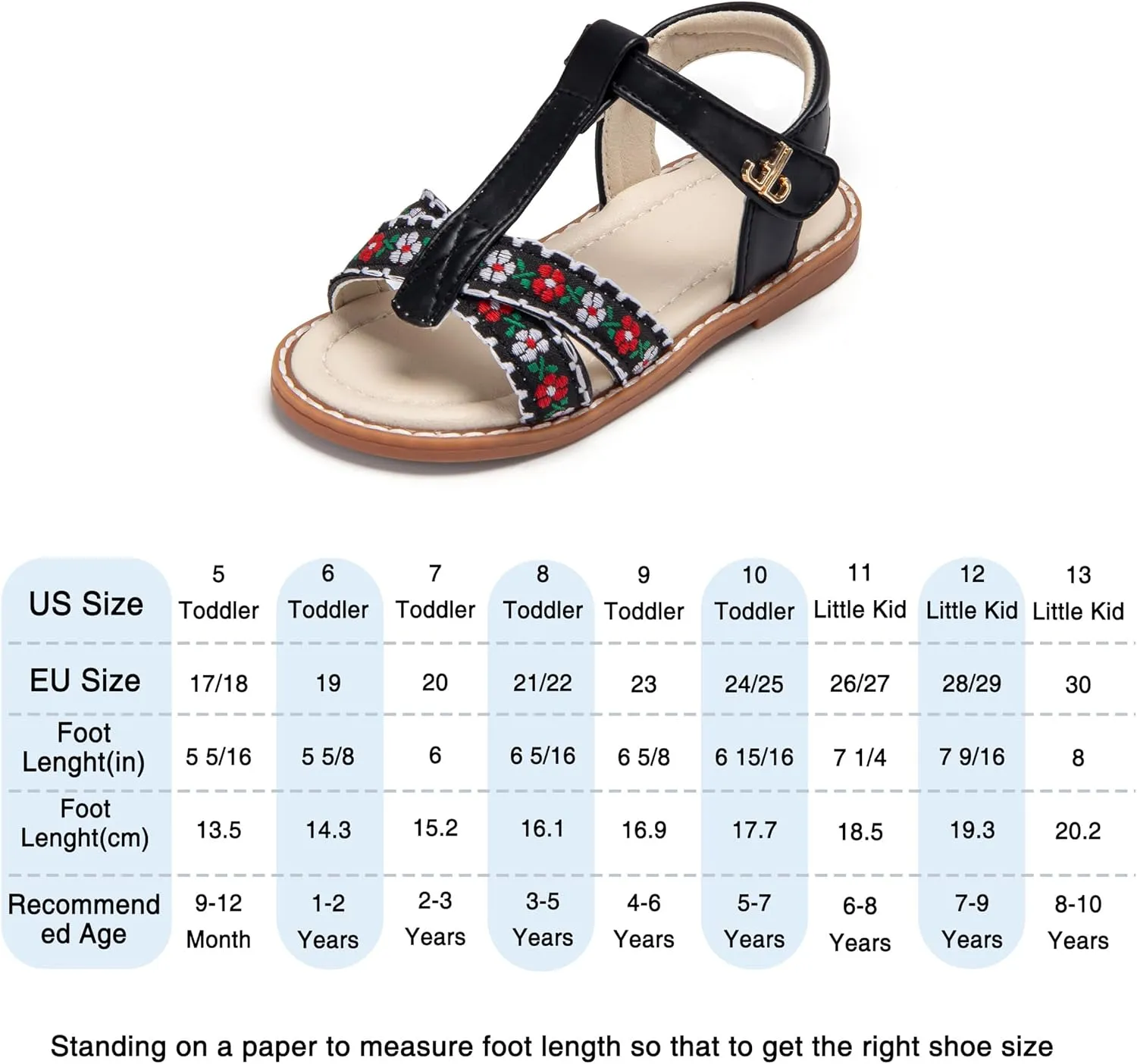 THEE BRON Toddler Girls Gladiator Sandals - Cushioned Comfy Shoes for Princess Summer Play