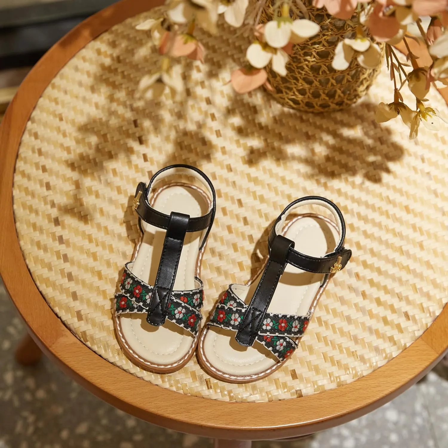 THEE BRON Toddler Girls Gladiator Sandals - Cushioned Comfy Shoes for Princess Summer Play