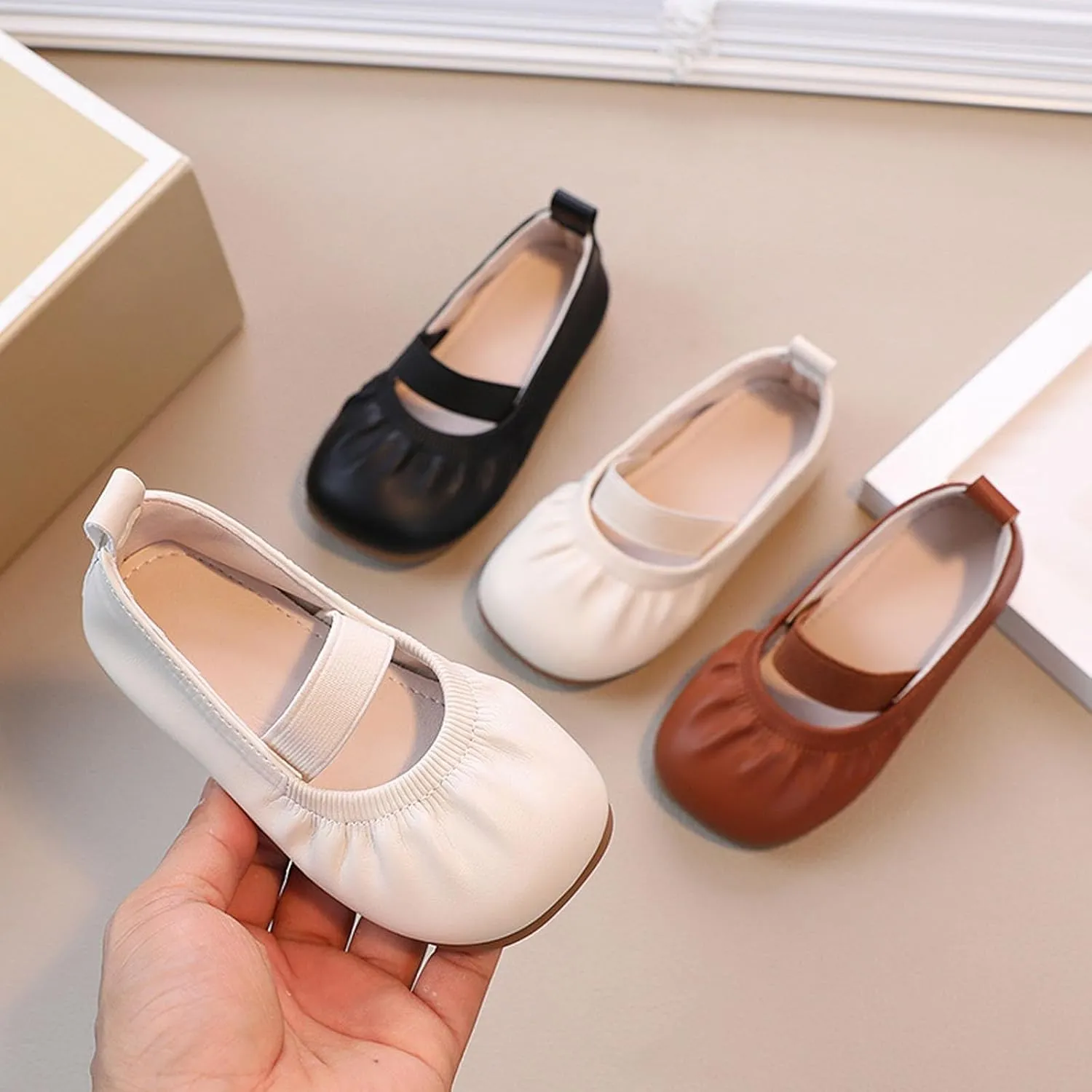 Toddler Flower Girl Dress Shoes Girl Party School Shoes Square Toe Ballerina Ballet Flat Wedding Girl Casual Girls Shoes