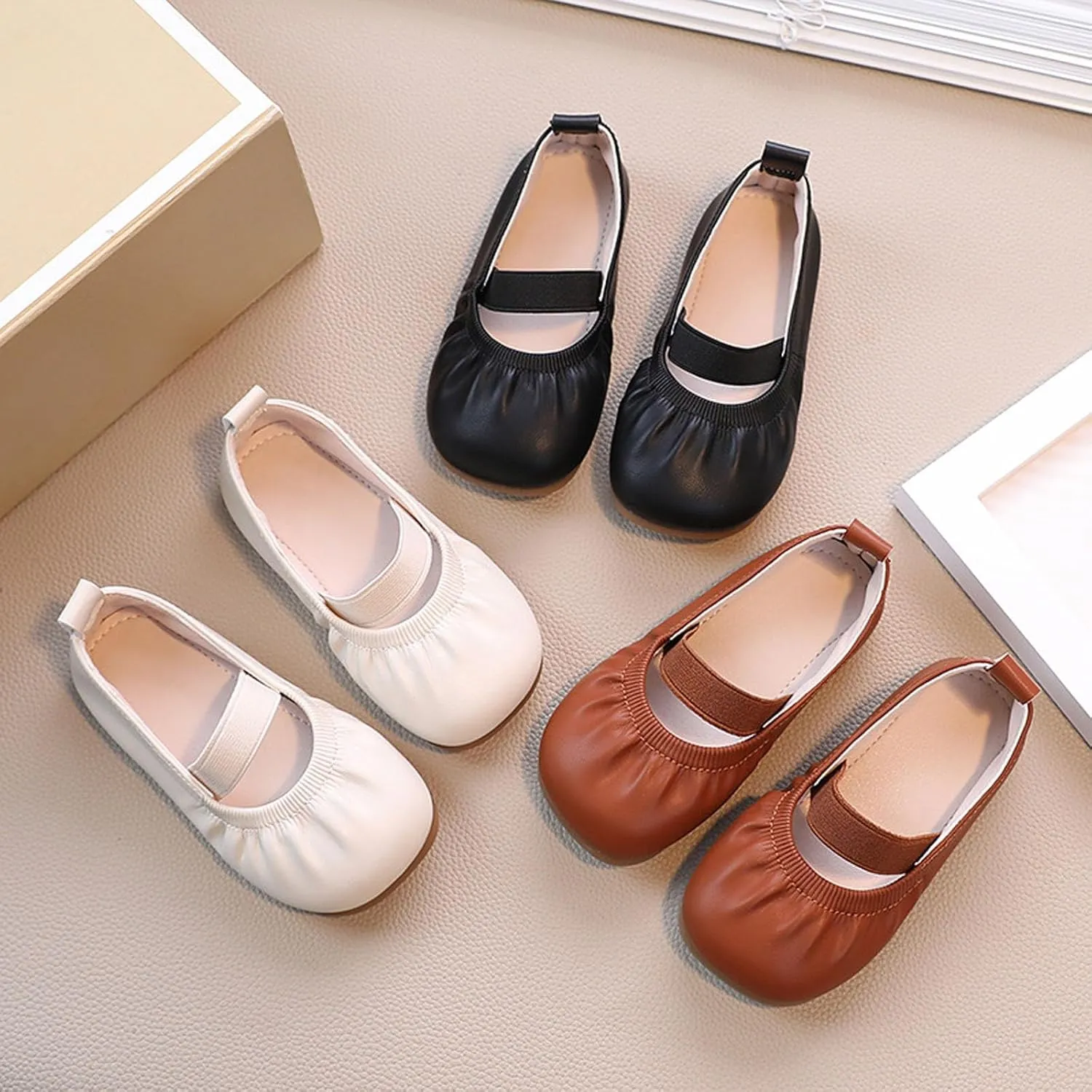 Toddler Flower Girl Dress Shoes Girl Party School Shoes Square Toe Ballerina Ballet Flat Wedding Girl Casual Girls Shoes